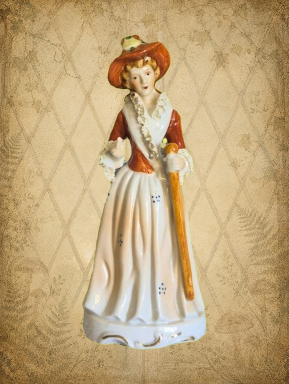 Vintage Taïwan Porcelain Figurine Orange